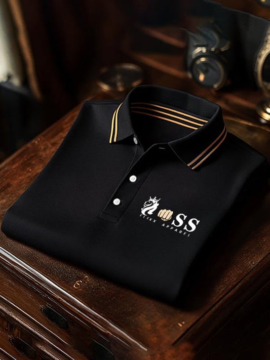 District Seven Men's Business Casual Printed Polo Shirt