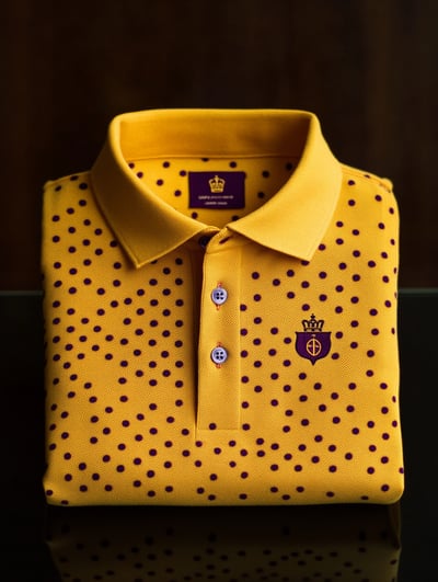 District Seven Men's Classic Business Logo Button Short Sleeve Polo Shirt