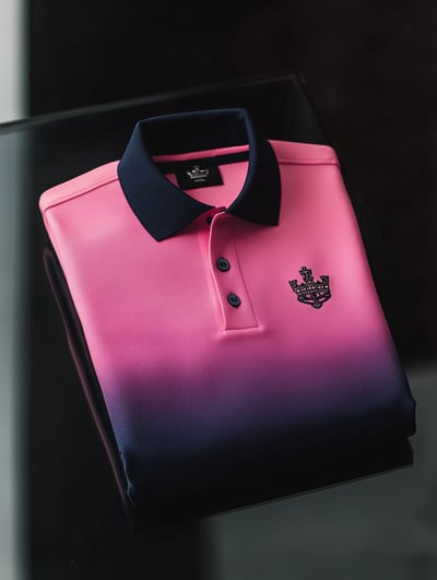 District Seven Men's Classic Business Logo Button Short Sleeve Polo Shirt