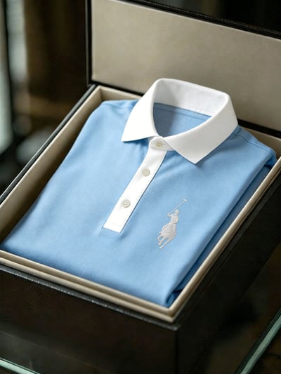 District Seven Men’s Business Style Print Short Sleeved Polo Shirt